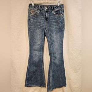 Grace Denim Flare Jeans in Classic Blue